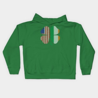 Irish American Flag, Irish Clover Kids Hoodie